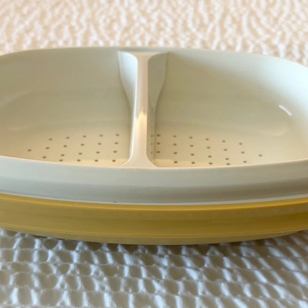 Vintage Tupperware 4pc Steamer Harvest Gold 1273